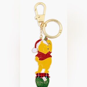 Disney X Baublebar Holiday Winnie The Pooh Wearing Santa Hat Bag Charm/KeyChain